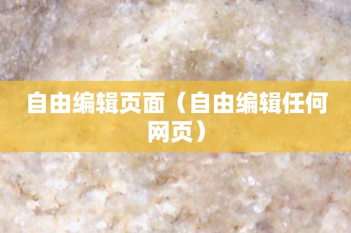 自由编辑页面（自由编辑任何网页）