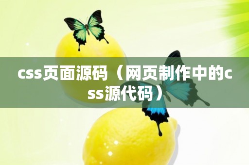 css页面源码（网页制作中的css源代码）