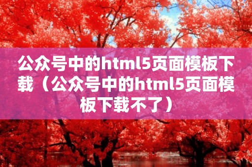 公众号中的html5页面模板下载（公众号中的html5页面模板下载不了）