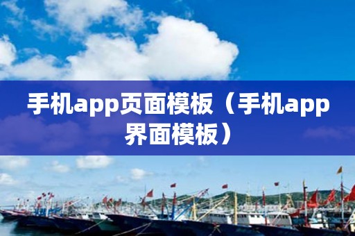 手机app页面模板（手机app界面模板）