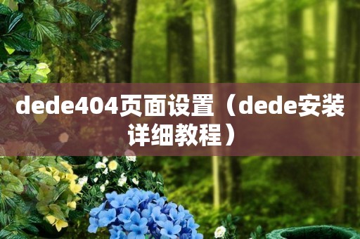 dede404页面设置（dede安装详细教程）