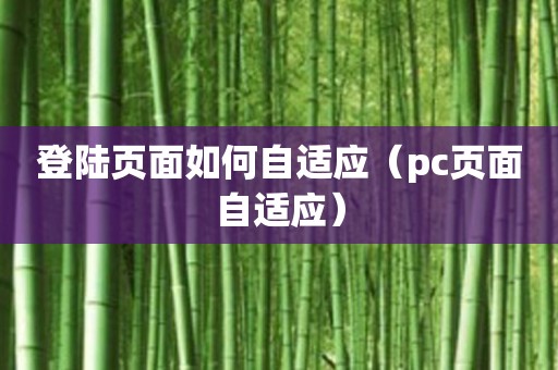 登陆页面如何自适应（pc页面自适应）