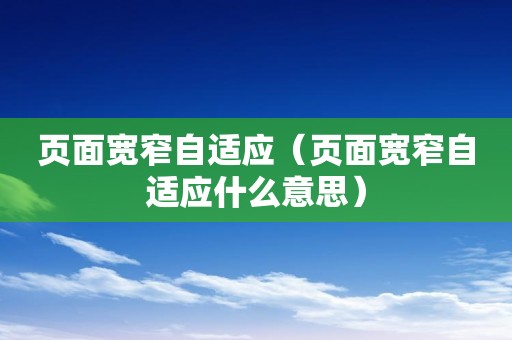 页面宽窄自适应（页面宽窄自适应什么意思）