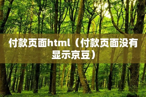 付款页面html（付款页面没有显示京豆）