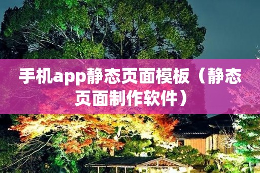 手机app静态页面模板（静态页面制作软件）