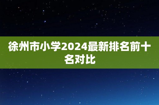 徐州市小学2024最新排名前十名对比