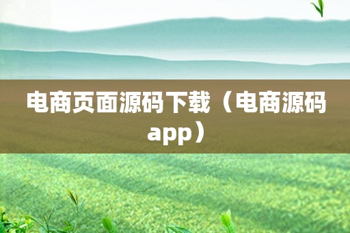 电商页面源码下载（电商源码app）