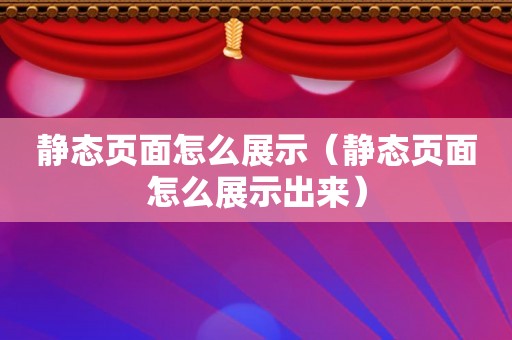 静态页面怎么展示（静态页面怎么展示出来）