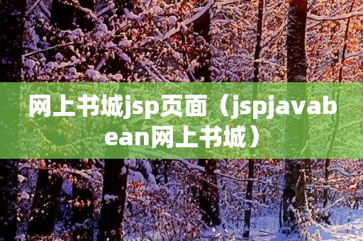 网上书城jsp页面（jspjavabean网上书城）