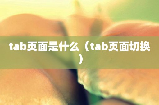 tab页面是什么（tab页面切换）