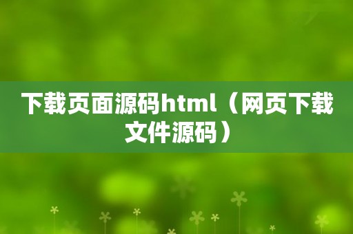 下载页面源码html（网页下载文件源码）