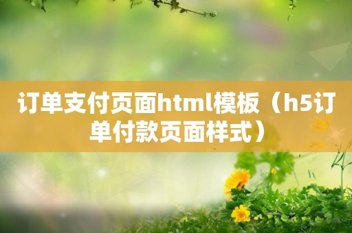 订单支付页面html模板（h5订单付款页面样式）