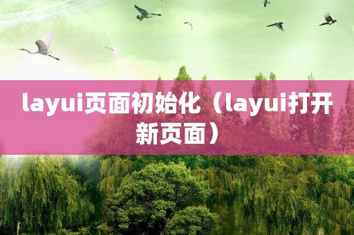 layui页面初始化（layui打开新页面）