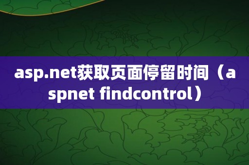 asp.net获取页面停留时间（aspnet findcontrol）