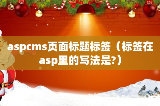 aspcms页面标题标签（标签在asp里的写法是?）