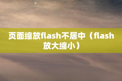 页面缩放flash不居中（flash放大缩小）